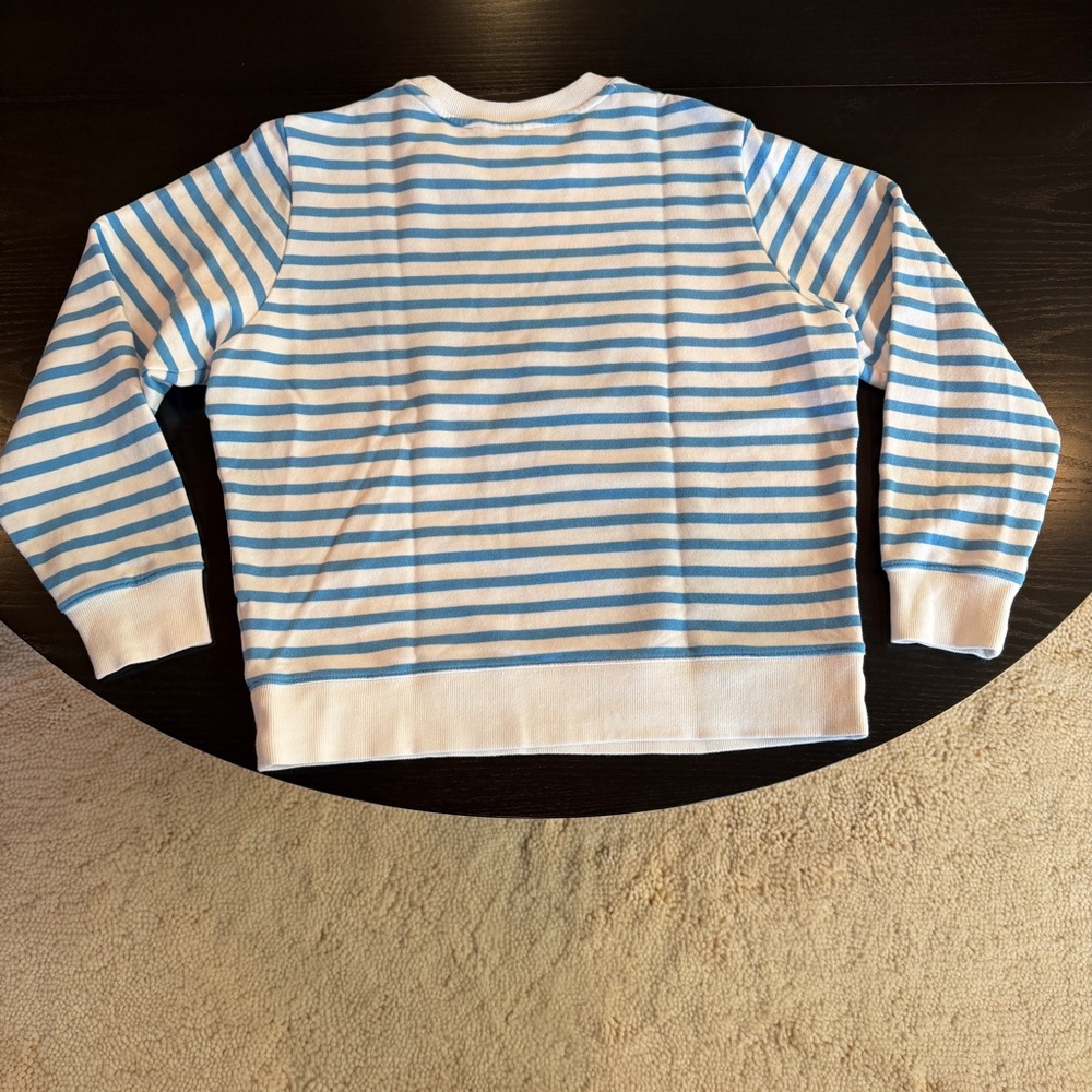 Lilly Pulitzer Ballad Sweatshirt in Lunar Blue Striped Green Embroidered Logo - Picture 5 of 12